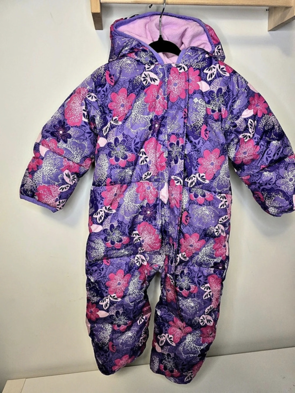 Columbia Infant/Toddler Printed Bunting Snowsuit Floral Purple & Pink Girls 12